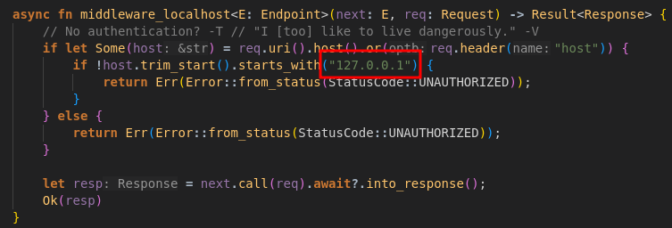 Middleware localhost