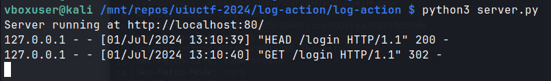 Redirect server logs
