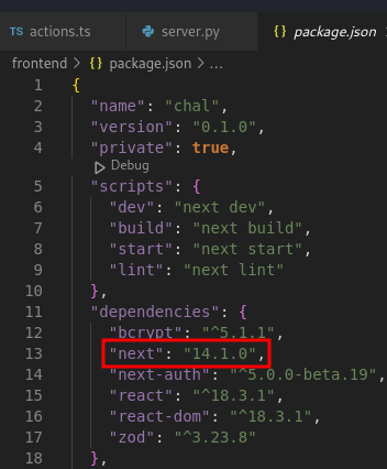 Next.js version
